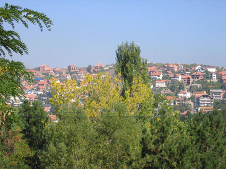 Pristina, Kosovo, city build on hills