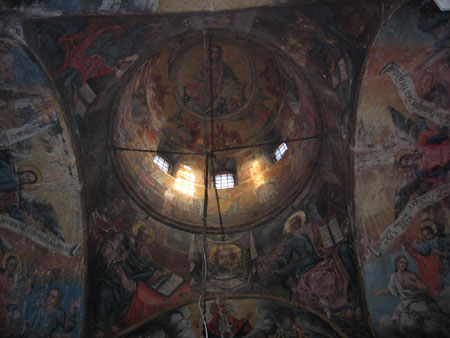 Fresco's on the ceiling of a monastry